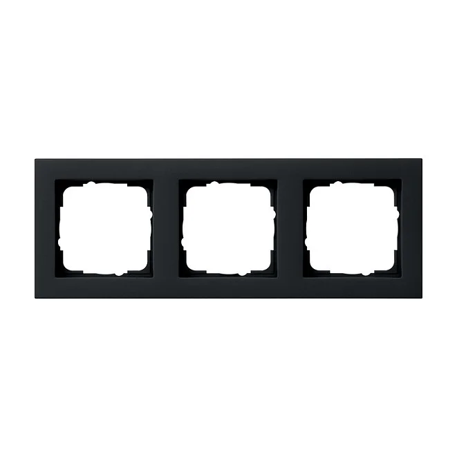 GIRA 021309 Abdeckrahmen 3f Gira E2 Schwarz