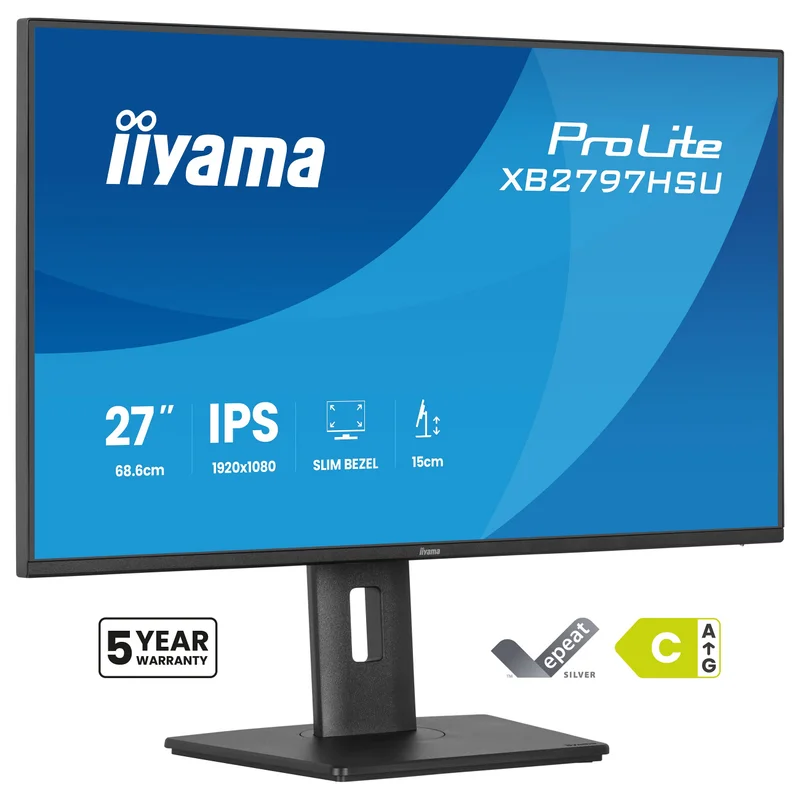 68,6cm/27" (1920x1080) iiyama ProLite XB2797HSU-B1 16:9 IPS 4ms 120Hz HDMI DisplayPort USB VESA Speaker Black