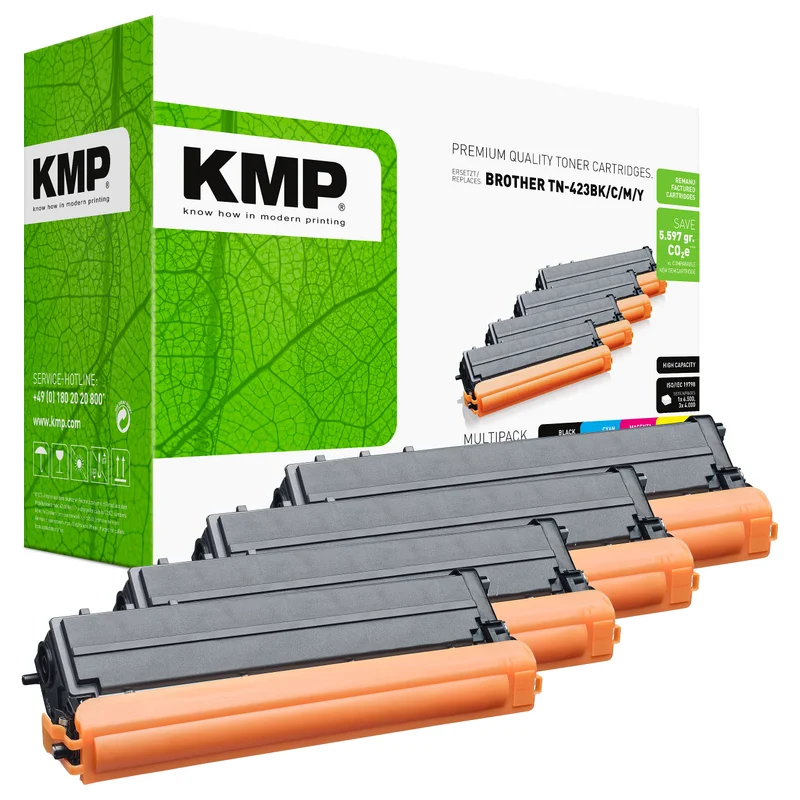 KMP 1265,3005 MultiPack black, cyan, magenta, yellow ersetzt Brother TN423BK/C/M/Y