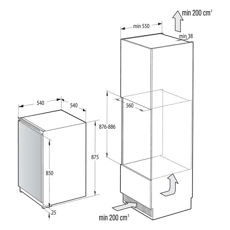 Gorenje RI409EP1 EB-Kühlschrank E 129L 88cm Schlepptür