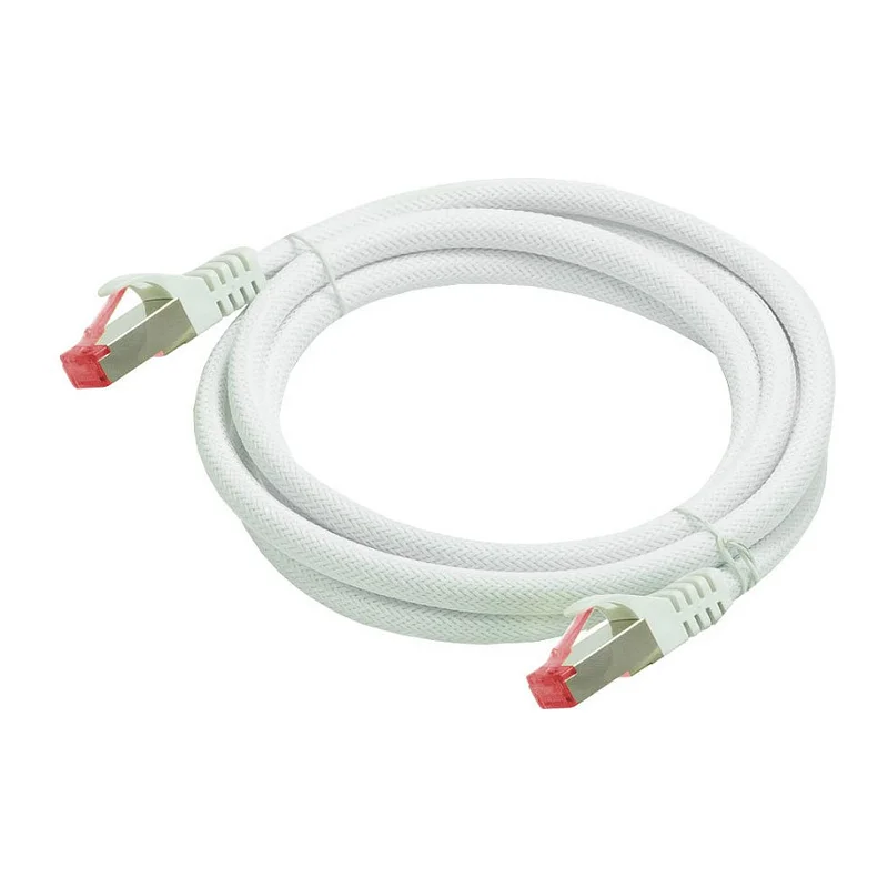 Python Cat.6 Patchkabel mit Nylongeflecht weiß 7,5m