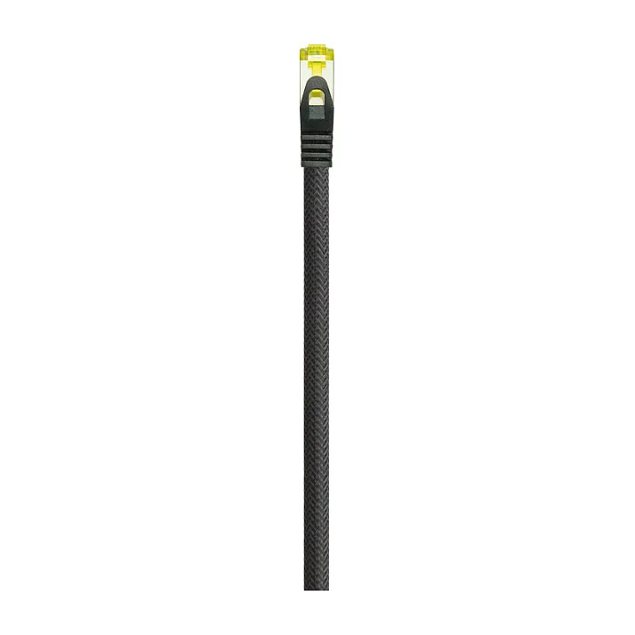 Python Patchkabel m. Cat.7 Rohkabel Nylongefl. schwarz 1m