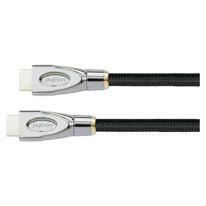 Python HDMI® 2.1 Kabel 8K UHD-2 Nylongeflecht schwarz 1,5m