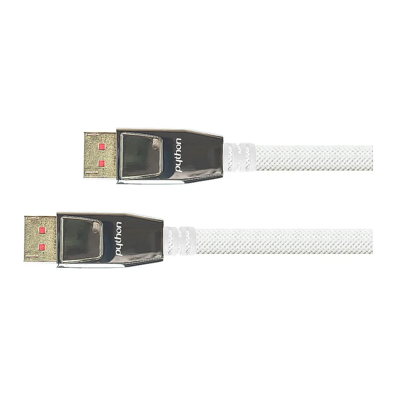 Python DisplayPort 1.4 Kabel Nylongeflecht weiß 5m