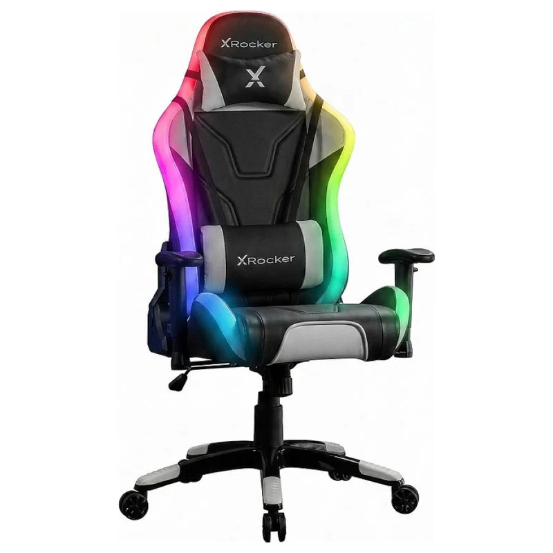 XROCKER Gaming Brostuhl black LED-Beleuchtung/Komfortkissen