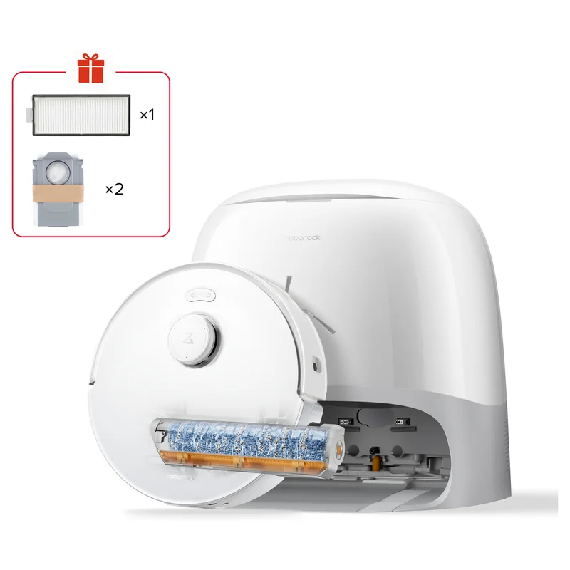 Roborock Qrevo Curv 2 FlowX Saug-/Wischroboter Wischsystem Absaugstation weiß