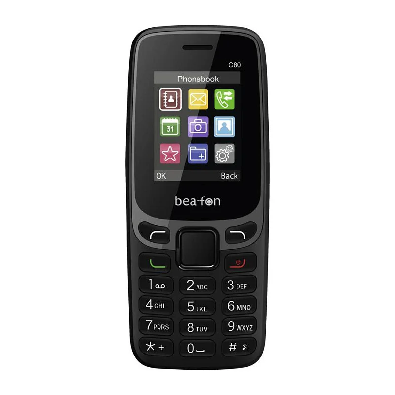 Beafon C80 - 2G, Classic Line, Feature Phone, schwarz, Dual SIM