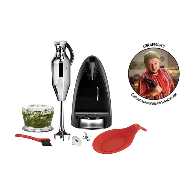 Stabmixer ESGE-Zauberstab M 200 chrom (chrom, 200 Watt, mit Zerkleinerer und Zauberbasis)