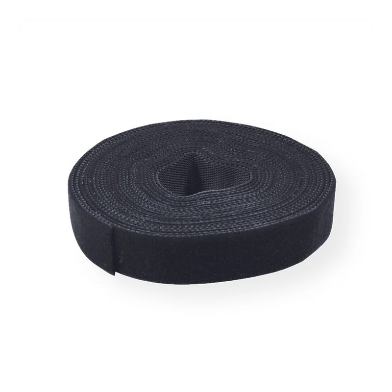 VALUE Klettband auf Rolle, 10mm, schwarz, 25 m