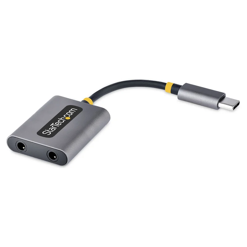 STARTECH.COM USB-C Audio Splitter USB-C Dual Kopfhrer Splitter/Adapter mit Mikrofoneingang USB-C auf Klinke fr 2 Kopfhrer