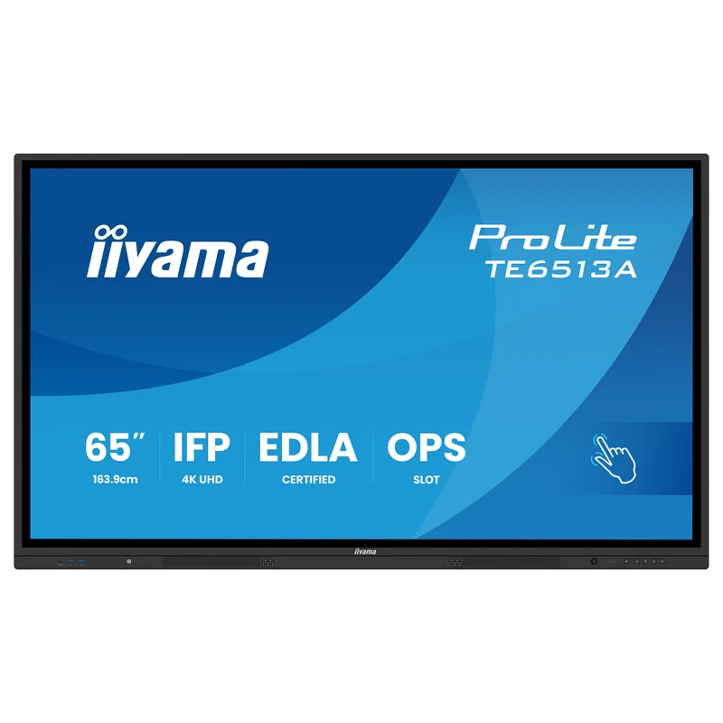163,9cm/64,5" (3840x2160) iiyama ProLite TE6513A-B3AG 16:9 4K IPS 8ms HDMI DisplayPort USB-C USB LAN RS232 VESA Speaker Touch WiFi Black