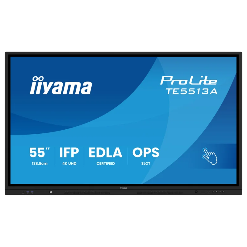 138,8cm/54,6" (3840x2160) iiyama ProLite TE5513A-B3AG 16:9 4K IPS 8ms HDMI DisplayPort USB-C USB LAN RS232 VESA Speaker Touch WiFi Black
