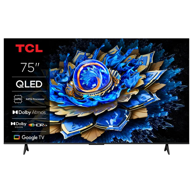 190,5cm/75" TCL 75T6C QLED TV 4K UHD HVA HDR10+ Dolby Vision HDMI 2.1 Google TV