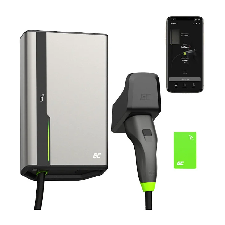 Greencell HabuDen Wallbox 22kW 32A 5m NFC Ladekabel Typ 2