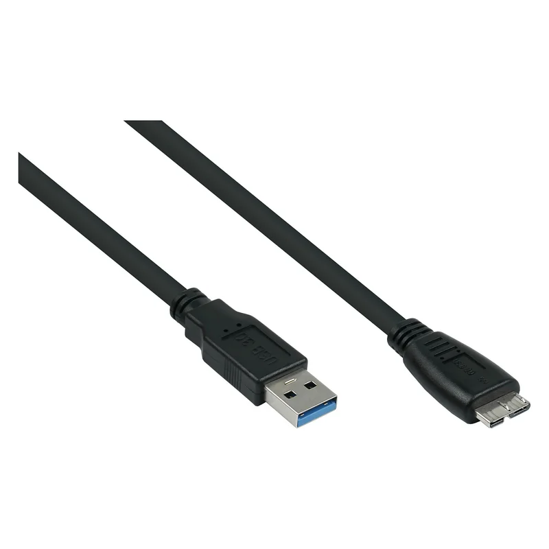kabelmeister USB3.0 Kabel A-Micro B UL schwarz 1m