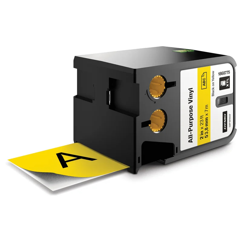 DYMO XTL Schriftband Vinyl 54mmx7.0m schwarz->gelb