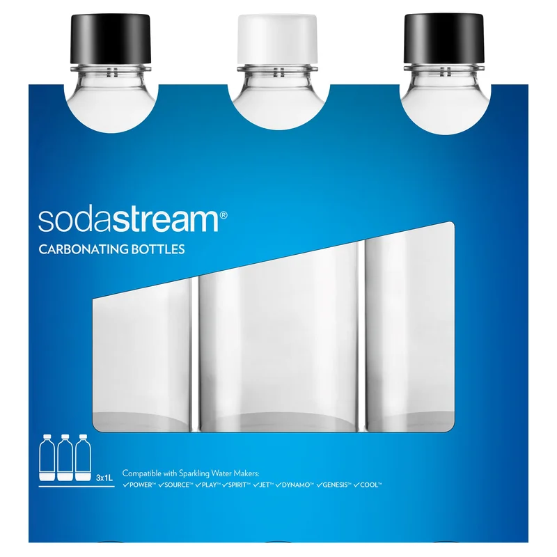 SodaStream Wasserflasche STANDARD, Kunstoff, multi, 3er Pack (3x1 Liter)