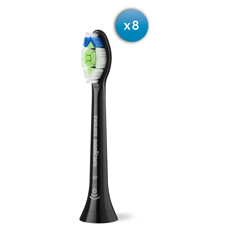HX6068/88 Sonicare Optimal White Replacement brush heads, 8 pcs, Black