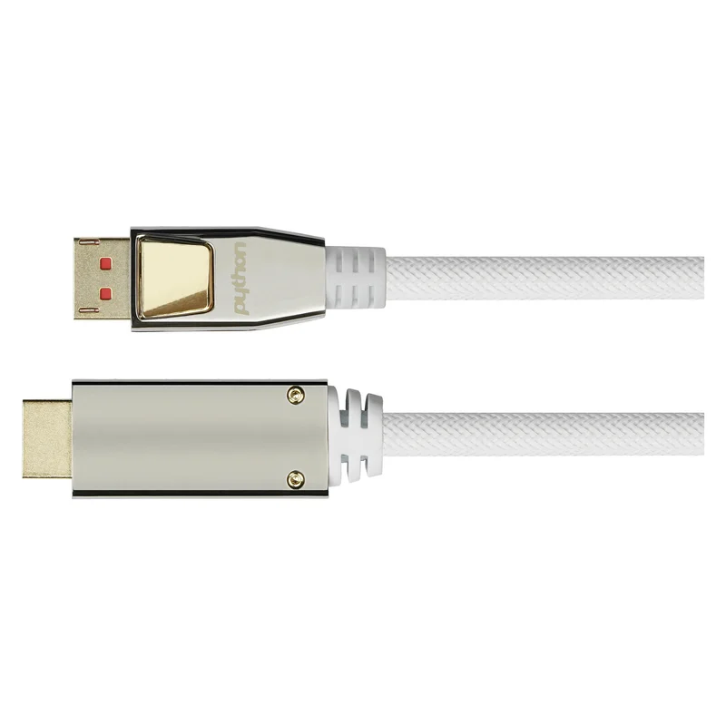 Python DisplayPort 1.4 an HDMI 2.0 Kabel Nylong. weiß 1m