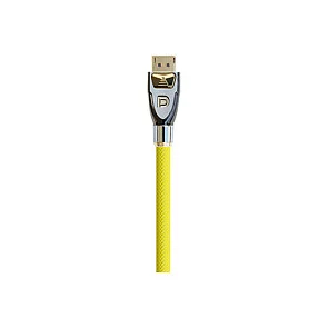 Anschlusskabel DisplayPort 1.2 4K2K / UHD, 24K vergoldete Kontakte, OFC, Nylongeflecht gelb, 1m, PYTHON® Series