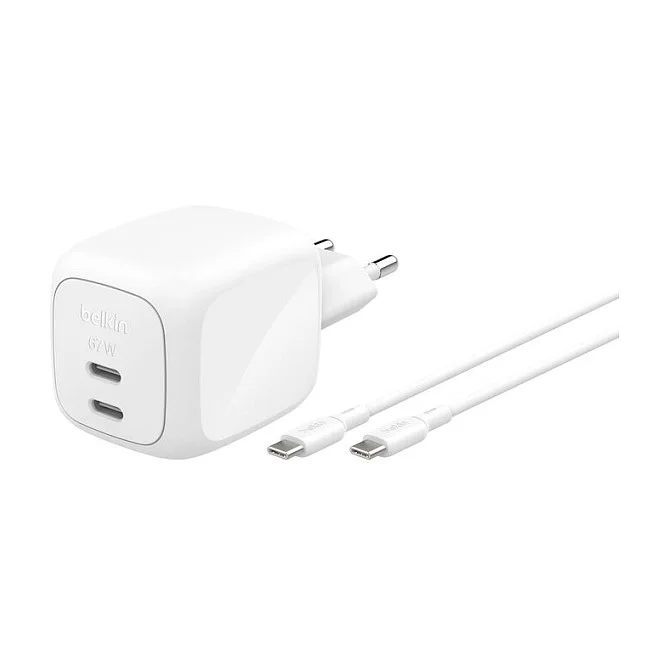 Belkin Ladegert Dual USB-C 67W PD PPS+2m Kabel