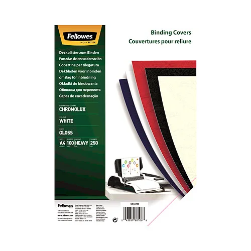 Fellowes Chromo - A4 (210 x 297 mm) - Wei glnzend - 100 Stck. Einband, Karton (5378006)