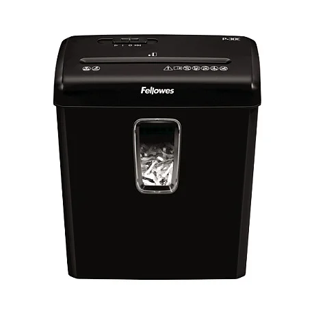 Fellowes Powershred P-30C Aktenvernichter mit Partikelschnitt bis 6 Blatt schwarz