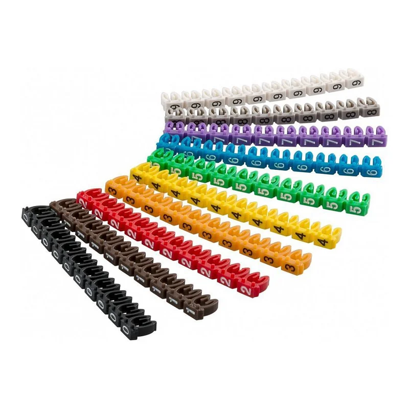 Goobay Kabelmarkierer Clips 2,5mm 72513 Ziffern 0-9 mehrfarbig 2,8 bis 4,6mm