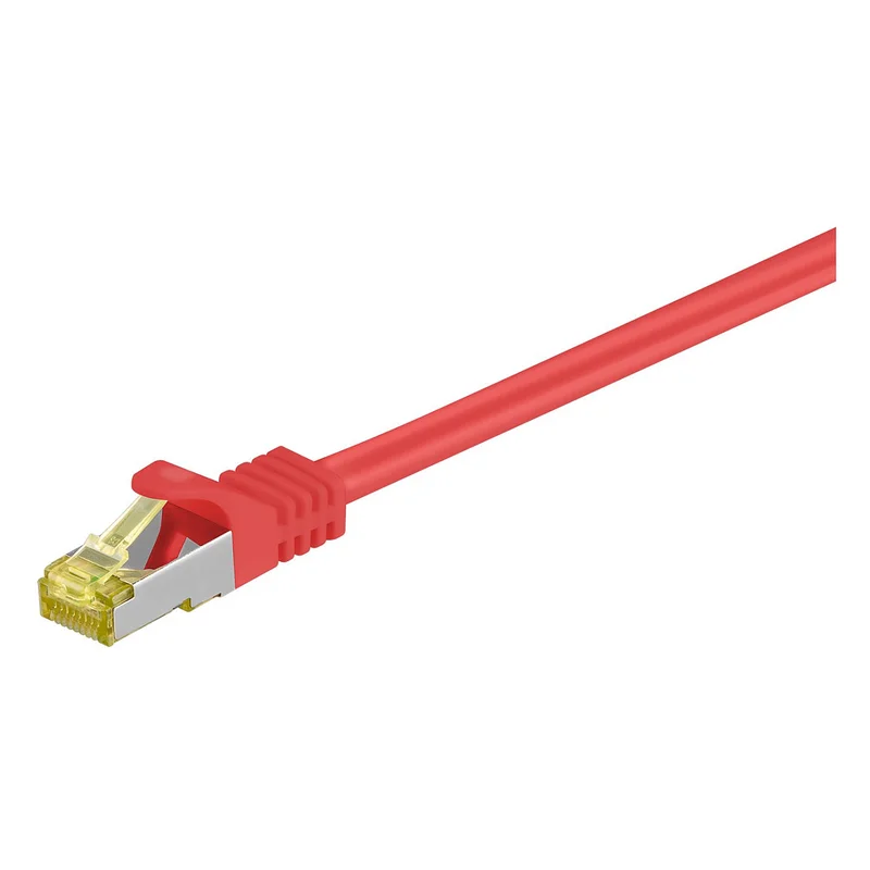 Goobay RJ-45 Patchkabel Cat 6.a S/FTP (PIMF), mit Cat.7 Rohkabel (rot, 2 Meter, 500 MHz)