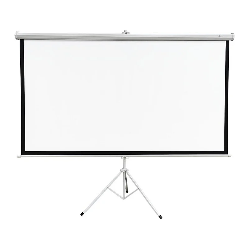 PROJECTION SCREEN 100inch 169 220x125CM WHITE PVC SEMI-AUTO ROLLER with STAND PSR-100