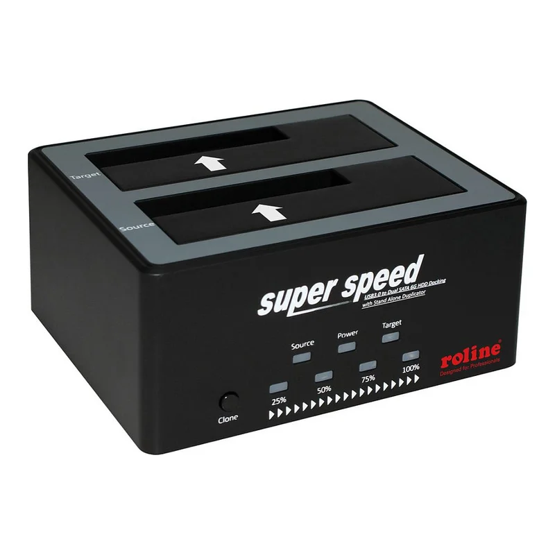 6,35/8,89cm 2,5Zoll/3,5Zoll SATA HDD/SSD Docking Station USB 3.2 Gen 1 HDD-Clone-Funktion