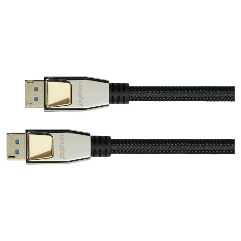 Python DisplayPort 2.0 Kabel Nylongeflecht schwarz 1m
