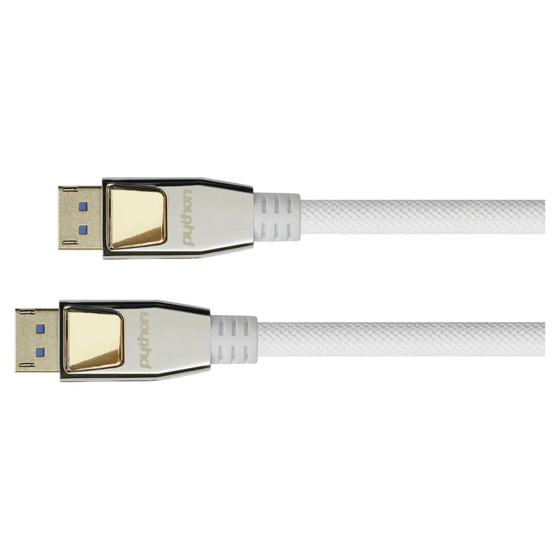 Python DisplayPort 2.0 Kabel Nylongeflecht weiß 1m