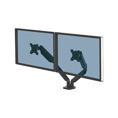 Fellowes Platinum Monitorarm zweifach inkl. 2x USB-A Port Schwarz