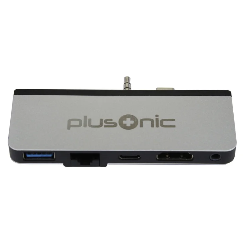 Z Plusonic Docking Adapter/Hub für Microsoft Surface Go, 5in1: USB 3.0/RJ45 Gigabit-Ethernet/Type-C/HDMI/AUX