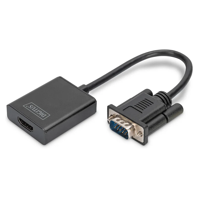 DIGITUS Konverter VGA > HDMI + Audio Full HD 1080p schwarz