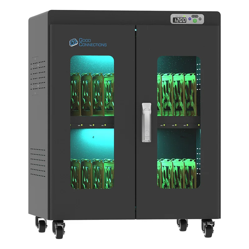 GoodConnections ANTARES PRO N24C Notebook-Ladewagen bis 15,6" USB-C 65W Port PD3.0 UVC-Desinfektion Schwarz
