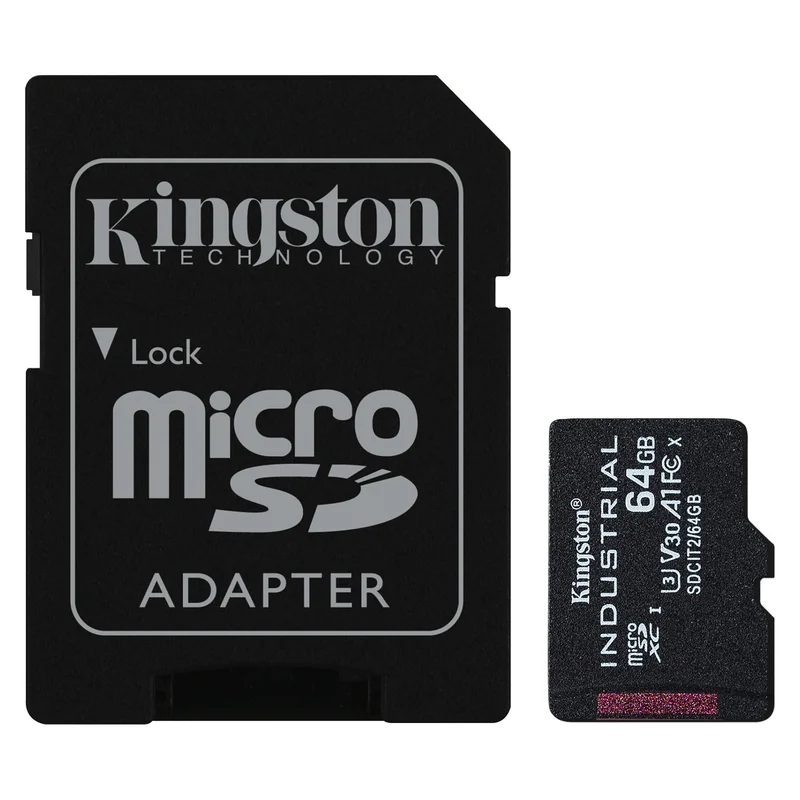 CARD 64GB Kingston Industrial microHC 100MB/s +Adapter