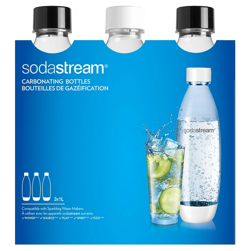 SodaStream Zubehör PET Flasche 3-Pack *schwarz/weiß*