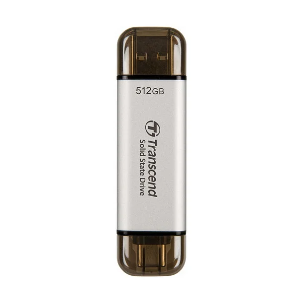 TRANSCEND ESD310S 512GB External SSD USB 10Gbps Type C/A Silver