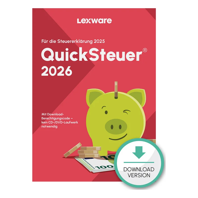 Lexware Quicksteuer 2026 - 1 Device, bis zu 3 Steuererklärungen - ESD-Download
