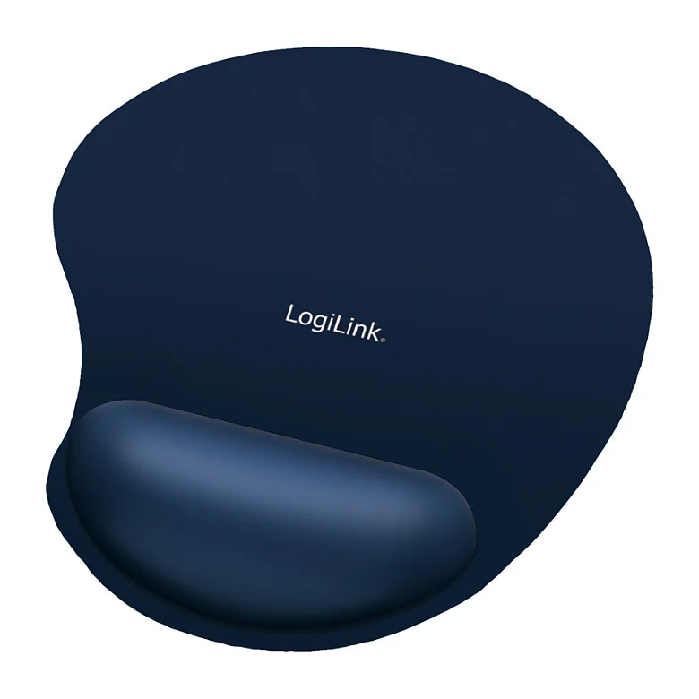LogiLink Mauspad mit Silikongel Handballenauflage Blau