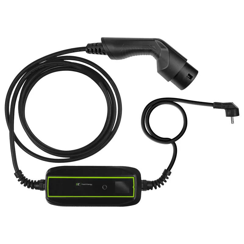 Green Cell Elektroauto Mobiles Ladegerät Schuko > Typ 2 3,6KW 6,5m Schwarz