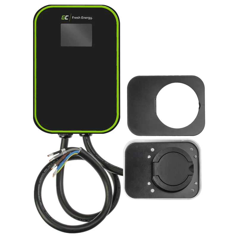 Green Cell Wallbox EV PowerBox RFID 2x Ladebuchse Typ2 22KW 32A Black