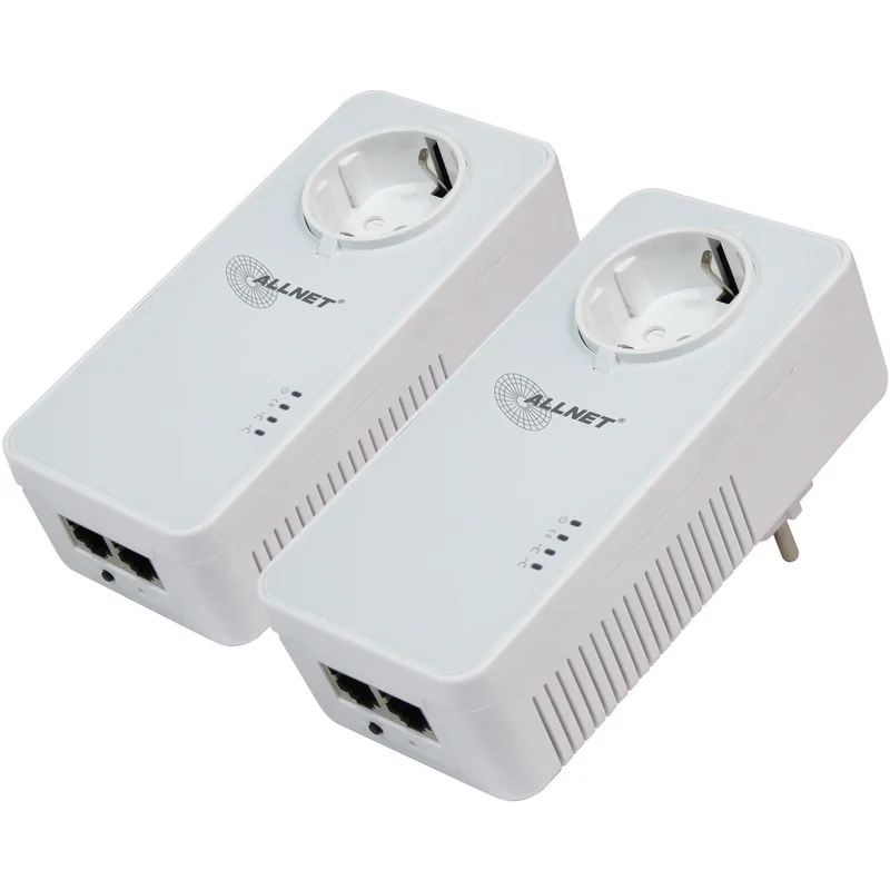 INTD ALLNET Powerline 1200Mbit 2er Bundle Bridge RJ45 HomePlugV2 SmartLink Passtrough ALL1681205v2