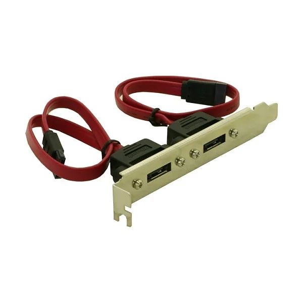 Slotblech intern 2x SATA zu 2x eSATA extern