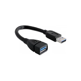 USB 5 Gbps Verlängerungskabel Typ-A Stecker zu USB 5 Gbps Typ-A Buchse 15 cm schwarz